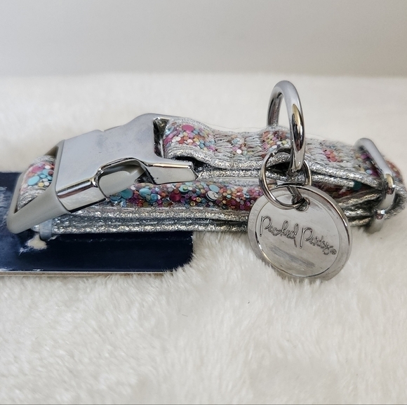Packed Party Fashion Throw Confetti Glitter Silver Dog Cat Pet Collar Size XS - Picture 4 of 12